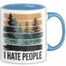 Wald Camping Outdoor Tasse Geschenk Lustige Geschenkidee Spruch Ich Hasse Menschen Blau Trendation