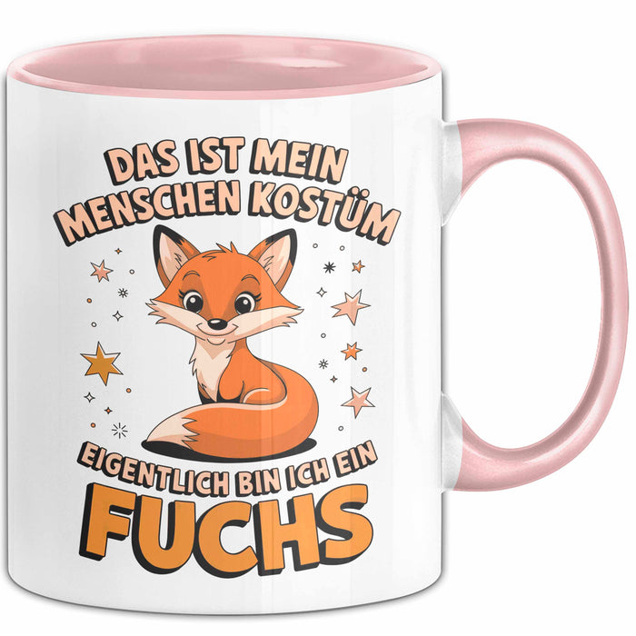 Fuchs Tierliebhaber Tasse Geschenk Lustige Geschenkidee Spruch Eigentlich Bin Ich Ein Fuchs Rosa Trendation