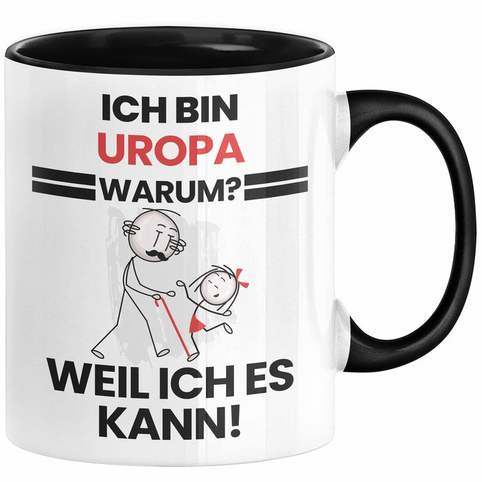 Uropa Geschenk Tasse Lustiger Spruch Ich Bin Uropa Warum Weil Ich Es Kann Geschenkidee Bester Uropa Geburtstag Kaffee-Becher Trendation