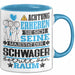Schwager Geschenk Tasse Lustiger Spruch Erheben Sie Sich Der Schwager Betritt den Raum Blau Trendation