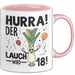 18. Geburtstag Tasse Geschenk Jungs Männer Mann 18Er Hurra Der Lauch Wird 18 Rosa Trendation