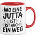 Jutta Tasse Geschenk Wo Eine Jutta Ist Ist Auch Ein Weg Geschenkidee Becher mit Name Rot Trendation