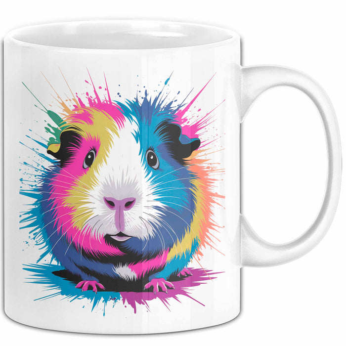 Buntes Meerschweinchen Tierliebhaber Tasse Geschenk Lustige Geschenkidee Spruch Weiß Trendation