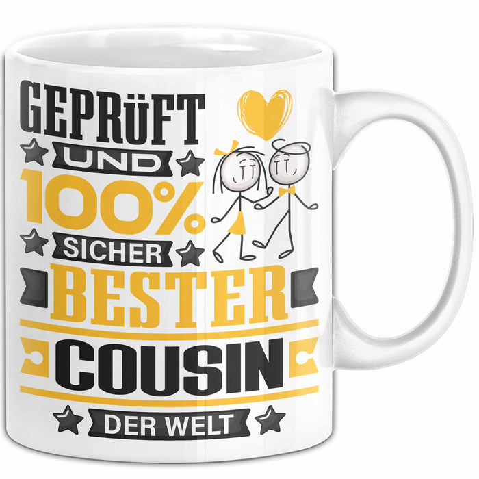 Cousin Geschenk Lustiger Spruch für Cousin Geschenkidee Bester Cousin Der Welt Weiß Trendation