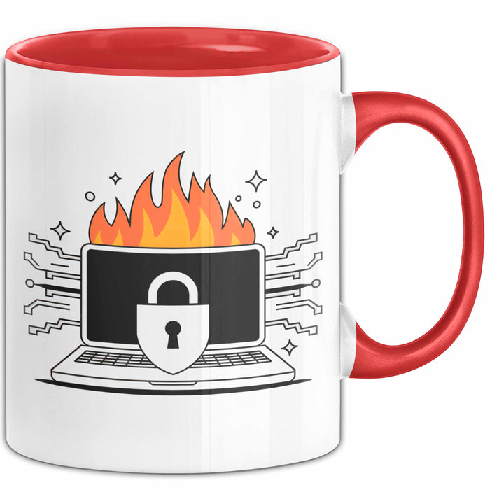 Cybersecurity Experte Tasse Geschenk Lustige Geschenkidee Spruch Für Sicherheits Profis Rot Trendation