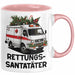 Rettungssanitäter Tasse Geschenk Rettungssantatäter Spruch Notarzt Geschenkidee Kaffee-Becher Rosa Trendation