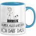 Geschenk für Hundeausführerin Tasse Lustige Geschenkidee Geburtstag Ich Bin Hundeausführerin Ich Darf Das Blau Trendation