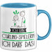 Geschenk für Curling-Spielerin Tasse Lustige Geschenkidee Geburtstag Ich Bin Curling-Spielerin Ich Darf Das Blau Trendation