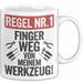 Handwerker Tasse Geschenk Finger Weg Von Meinen Werkzeugen Weiß Trendation