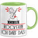 Geschenk für Rockerin Tasse Lustige Geschenkidee Geburtstag Ich Bin Rockerin Ich Darf Das Grün Trendation