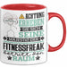 Fitnessfreak Geschenk Tasse Lustiger Spruch Erheben Sie Sich Der Fitnessfreak Betritt den Raum Rot Trendation