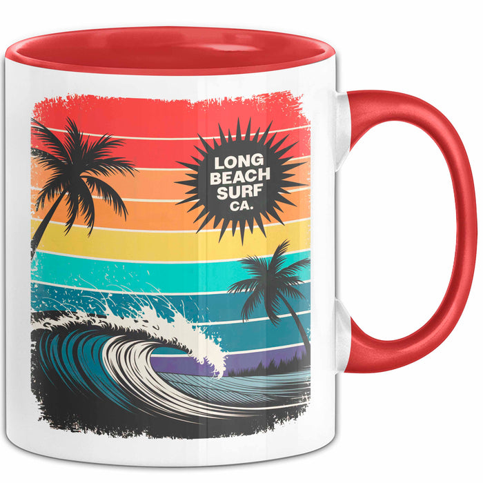 Los Angeles LA Kalifornien USA Tasse Geschenk Lustige Geschenkidee Spruch Retro Surfen Rot Trendation