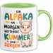 Alpaka Liebhaber Tasse Geschenkidee Alpaka Am Morgen Tierfan Grün Trendation