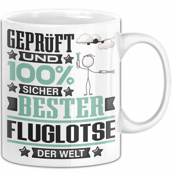 Fluglotse Geschenk Lustiger Spruch für Fluglotse Geschenkidee Bester Fluglotse Der Welt Weiß Trendation