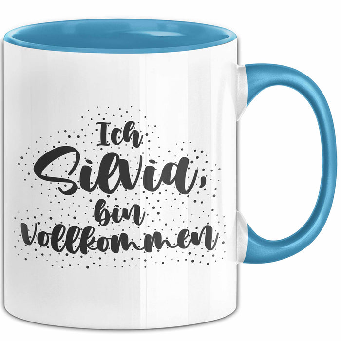 Silvia Tasse Ich Silvia, Bin Vollkommen Geschenk Blau Trendation
