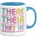 Englischlehrer Unterricht Tasse Geschenk Lustige Geschenkidee Spruch There Their They’Re Blau Trendation