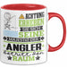 Angler Geschenk Tasse Lustiger Spruch Erheben Sie Sich Der Angler Betritt den Raum Rot Trendation