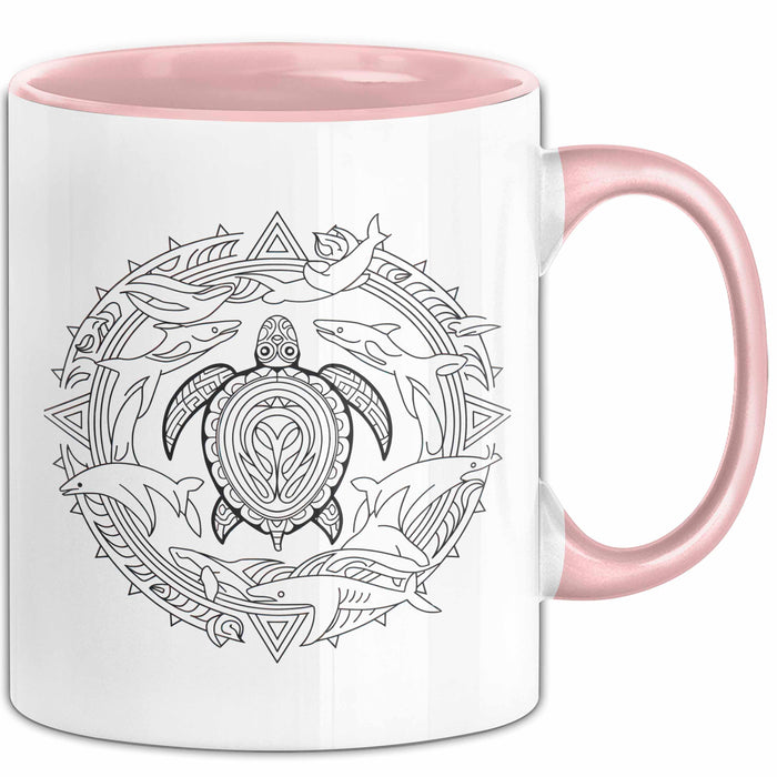 Delfin Tierliebhaber Tasse Geschenk Lustige Geschenkidee Spruch Schildkröte Orca Delfin Rosa Trendation