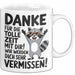 Büro Arbeit Kollege Tasse Becher Geschenk Lustige Geschenkidee Spruch Danke Für Die Tolle Zeit Mit Dir Wir Werden Dich Sehr Vermissen Weiß Trendation