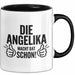 Angelika Tasse Geschenk Die Angelika Macht Dat Schon Geschenkidee Becher mit Name Schwarz Trendation