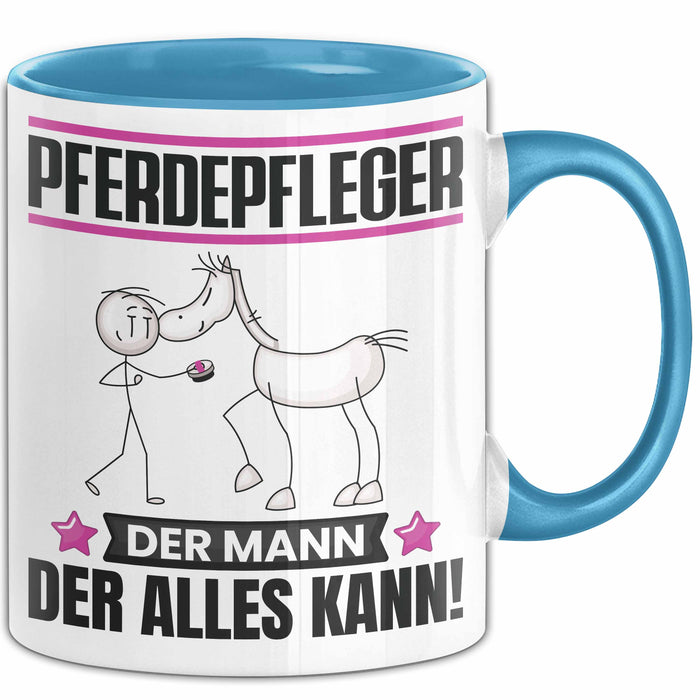 Pferdepfleger Tasse Geschenk für Pferdepfleger Der Mann Der Alles Kann Geschenkidee zum Geburtstag Blau Trendation