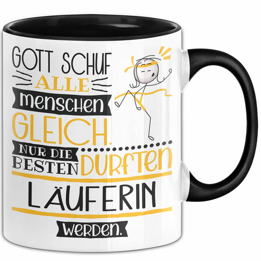 Läuferin Geschenk Becher Tasse Gott Schuf Alle Menschen Gleich Nur Die Besten Durfeten Läuferin Werden Geschenkidee Lustig Trendation
