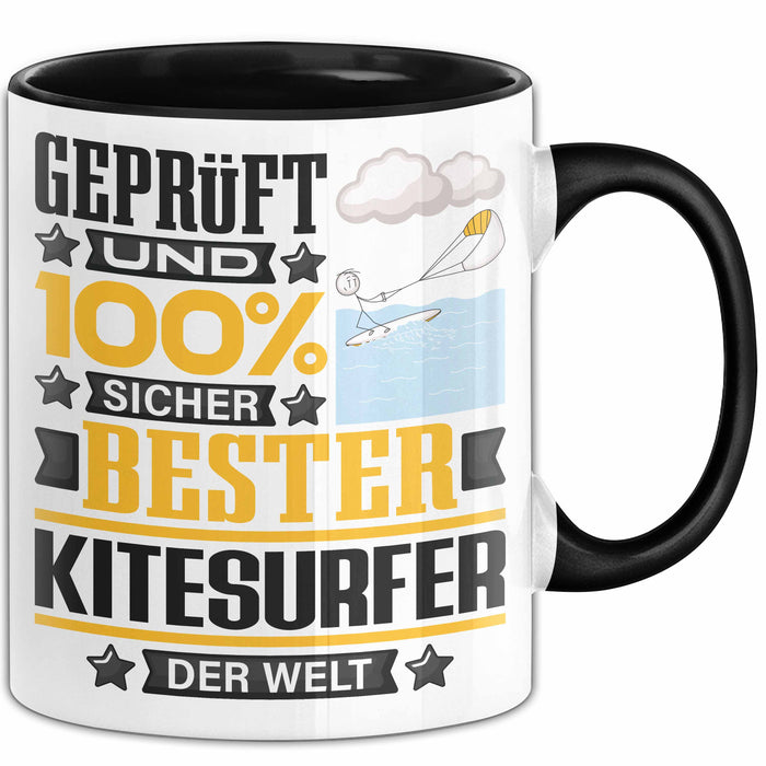 Kitesurfer Geschenk Lustiger Spruch für Kitesurfer Geschenkidee Bester Kitesurfer Der Welt Schwarz Trendation