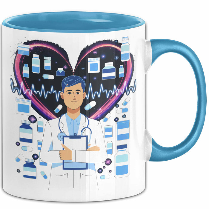 Arzt Tasse Geschenk Lustige Geschenkidee Spruch Für Medizinische Fachkräfte Blau Trendation