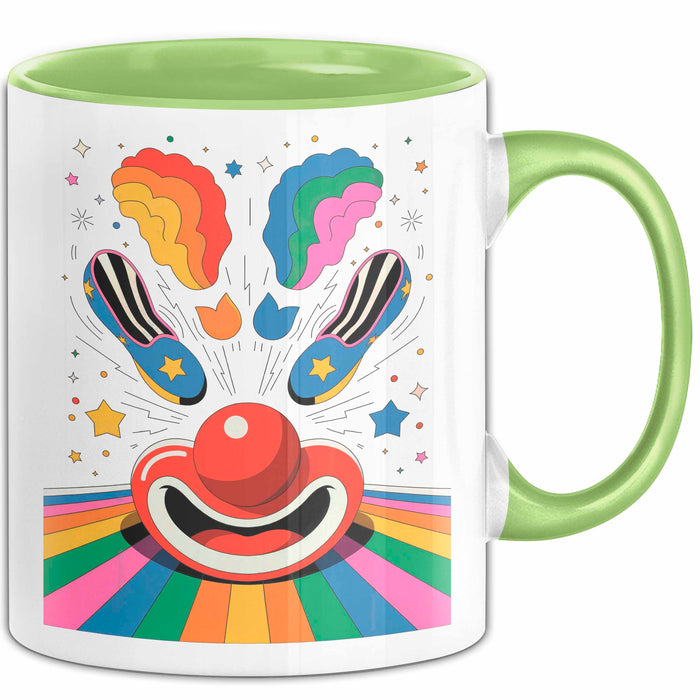 Clown Tasse Geschenk Lustige Geschenkidee Spruch Für Zirkus Humor Liebhaber Grün Trendation