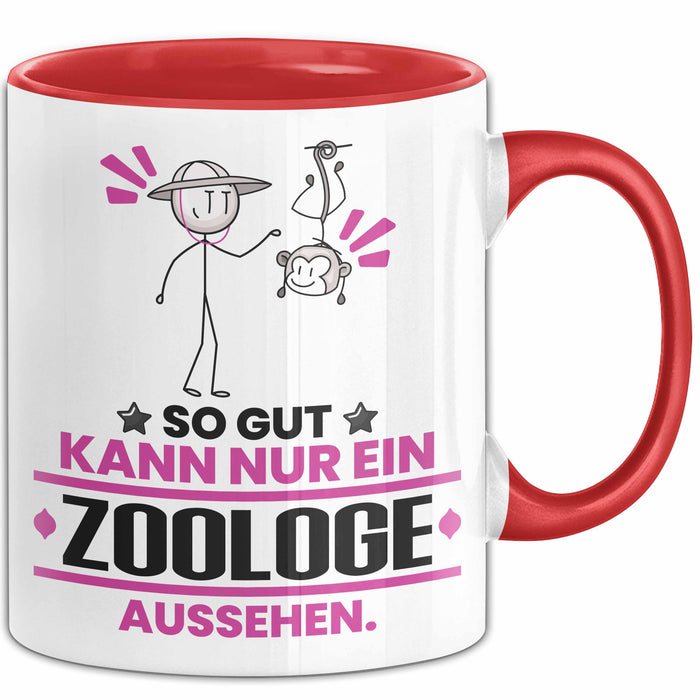 Zoologe Geschenk Tasse So Gut Kann Nur Ein Zoologe Aussehen Geschenkidee Kaffee-Becher Rot Trendation