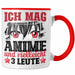 Anime Tasse Geschenk Anime-Liebhaber Geschenkidee Ich Mag Anime Und Vielleicht 3 Leute Rot Trendation