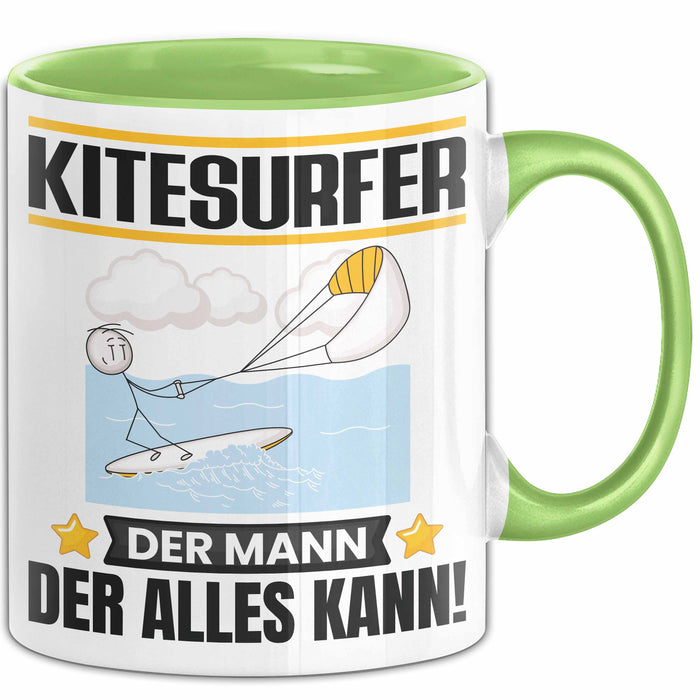 Kitesurfer Tasse Geschenk für Kitesurfer Der Mann Der Alles Kann Geschenkidee zum Geburtstag Grün Trendation