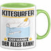 Kitesurfer Tasse Geschenk für Kitesurfer Der Mann Der Alles Kann Geschenkidee zum Geburtstag Grün Trendation