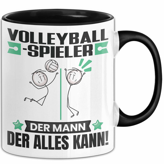 Volleyballspieler Tasse Geschenk für Volleyballspieler Der Mann Der Alles Kann Geschenkidee zum Geburtstag Schwarz Trendation
