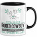 Rodeo-Cowboy Geschenk Tasse Ich Bin Rodeo-Cowboy Aber Sag Doch Einfach Superheld Lustige Geschenkdiee für Rodeo-Cowboy Kaffee-Becher Schwarz Trendation