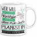Pianistin Tasse Geschenk Spruch Wer Will Schon Prinzessin Sein Wenn Man Auch Pianistin Sein Kann Weiß Trendation