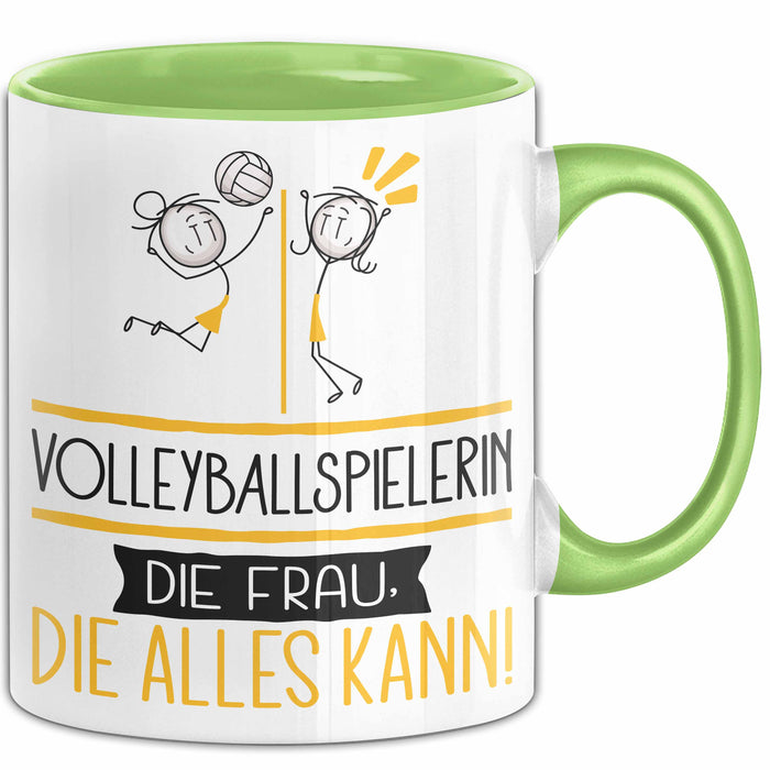 Volleyballspielerin Geschenk Tasse Becher Die Frau Die Allen Kann Geschenkidee für eine Volleyballspielerin Lustig Grün Trendation