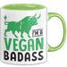Veganer Tasse Geschenk Gym Vegan Gesund Stier Geschenkidee Grün Trendation