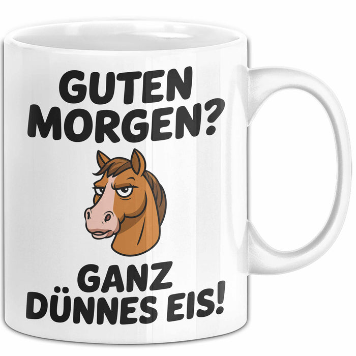 Morgen Tasse Geschenk Guten Morgen Ganz Duennes Eis Geschenkidee Lustig Weiß Trendation