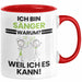 Sänger Geschenk Tasse Lustiger Spruch Ich Bin Sänger Warum Weil Ich Es Kann Geschenkidee Bester Sänger Geburtstag Kaffee-Becher Rot Trendation
