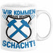 Aue im Erzgebirge Tasse Wir Kommen Aus Dem Schacht Steine Klopfen Kaffee-Becher Geschenkidee Geschenk Weiß Trendation
