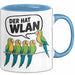 Papageien Garten Vögel Tasse Geschenk Lustige Geschenkidee Spruch Der Hat WLAN Blau Trendation