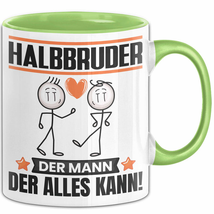 Halbbruder Tasse Geschenk für Halbbruder Der Mann Der Alles Kann Geschenkidee zum Geburtstag Grün Trendation
