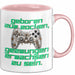 Humor Tasse Gamer – Geboren zum Zocken, gezwungen erwachsen zu sein – Lustiger Kaffee-Becher Geschenk für Gamer & Zocker Rosa Trendation