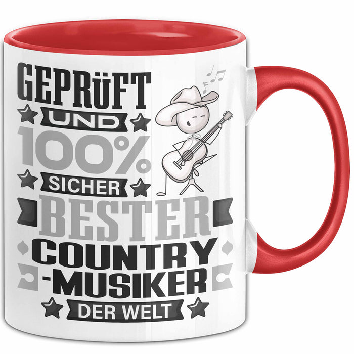 Country-Musiker Geschenk Lustiger Spruch für Country-Musiker Geschenkidee Bester Country-Musiker Der Welt Rot Trendation