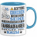 Fahrradfahrer Geschenk Tasse Lustiger Spruch Erheben Sie Sich Der Fahrradfahrer Betritt den Raum Blau Trendation