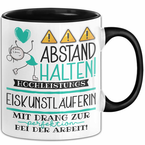 Eiskunstläuferin Tasse Geschenk Lustig Abstand Halten Hochleistungs-Eiskunstläuferin Mit Drang Zur Perfektion Bei Der Arbeit Trendation