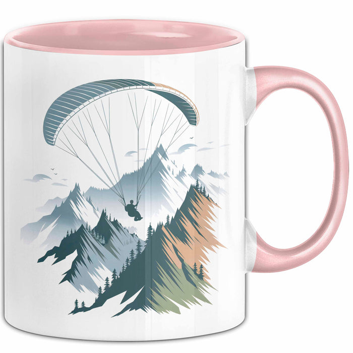 Paraglider Tasse Geschenkidee Himmelsentdecker Lustiger Geschenkidee Lustig Rosa Trendation