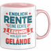 Rentner Pensionär Sarkasmus Tasse Geschenk Lustige Geschenkidee Spruch Endlich Rente Eine Echte Legende Verlässt Das Gelände Rosa Trendation