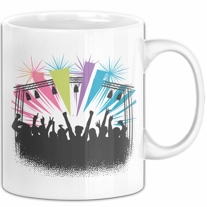 Festivalgänger Tasse Geschenkidee für Live Musik Süchtige Weiß Trendation